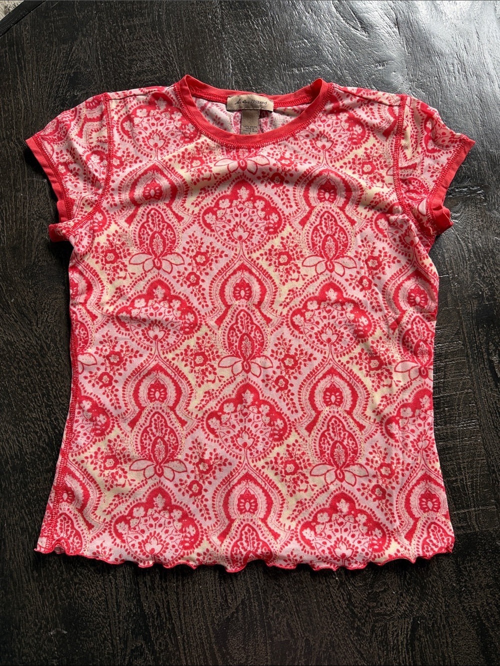 Women’s Short Sleeve Tee in Pink Paisley Print